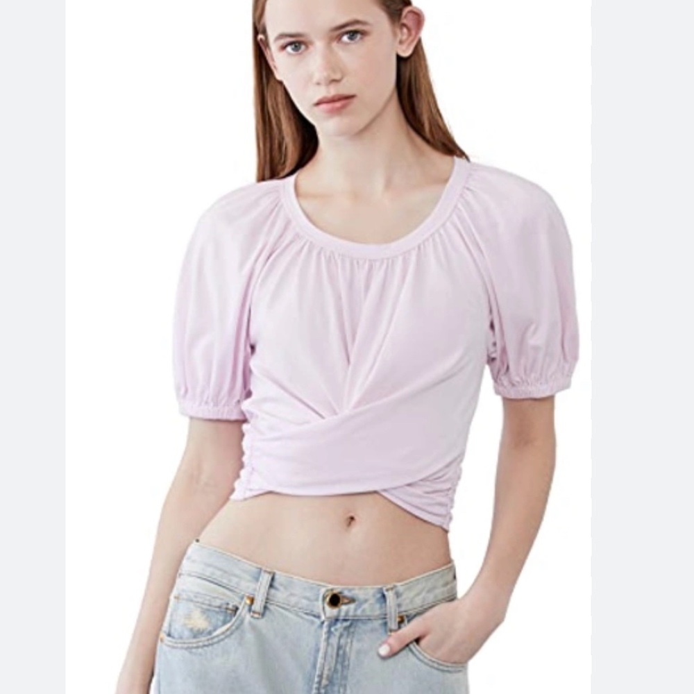 ALC Josie Cropped Pink Tie Back Top Small Brand New